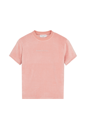 T-shirt velours rykiel Rose vue de face