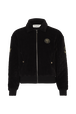 Bomber matelassé en velours Noir vue de face