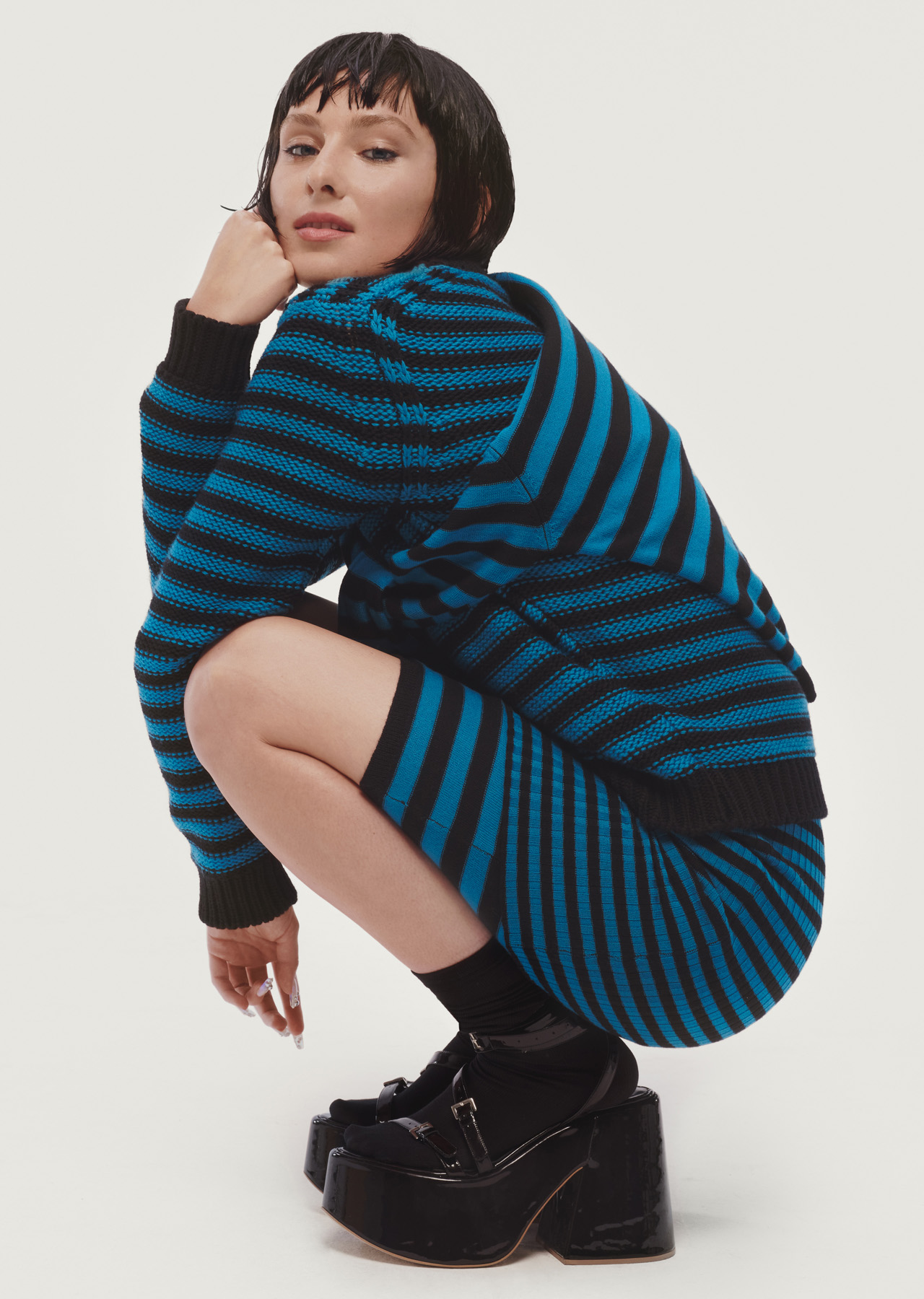 Women Striped Sweater Poor Boy with Long Sleeves Sonia Rykiel