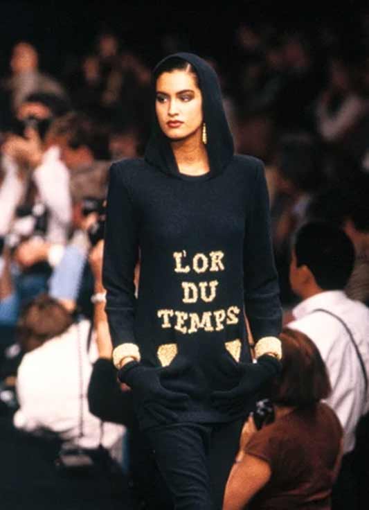 Women's luxury sweater with printed text
