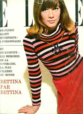 Françoise Hardy portant un pull rayé femme Françoise Hardy portant un pull rayé femme