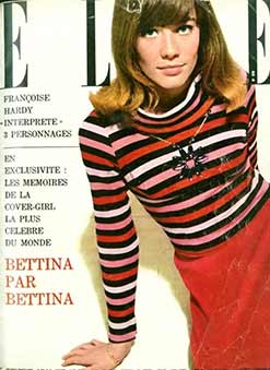 Françoise Hardy portant un pull rayé femme Françoise Hardy portant un pull rayé femme