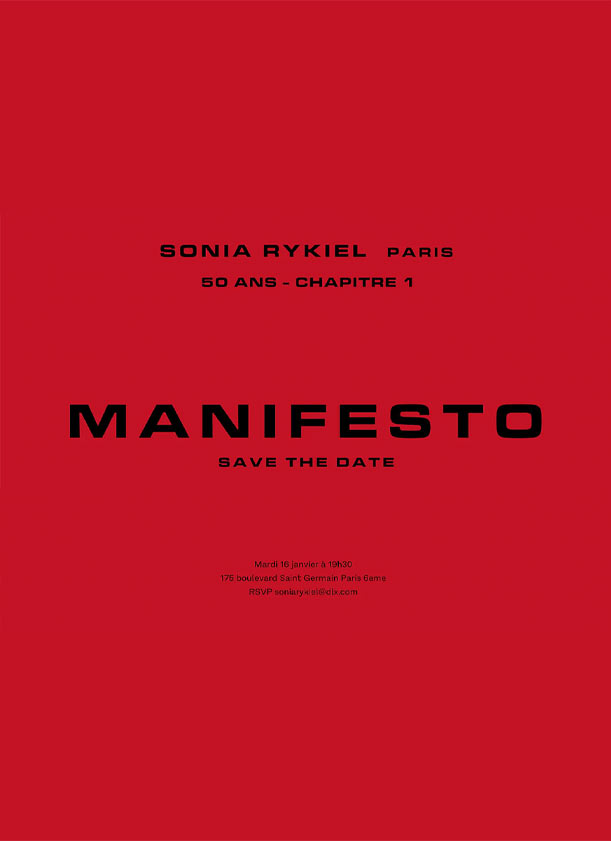 Sonia Rykiel Atelier Manifesto