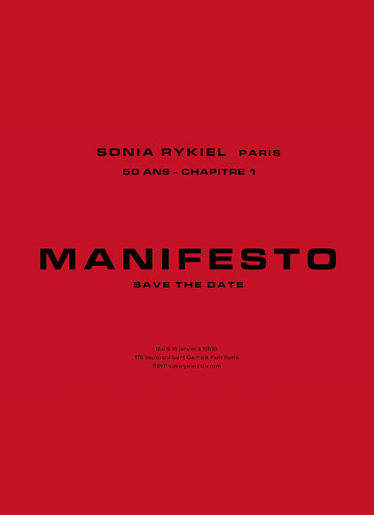 Sonia Rykiel Atelier Manifesto Sonia Rykiel Atelier Manifesto