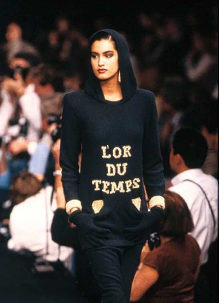 Women's luxury sweater with printed text