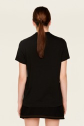 Women May 68 Print T-Shirt Black back worn view