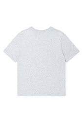 Girls Solid - Printed Cotton Girl Oversized T-shirt - Bonton x Sonia Rykiel, Grey back view