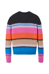 Women Maille - Long-Sleeved Striped Sweater, Multico striped back view