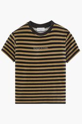 Women - Striped Velvet Rykiel T-shirt, Black front view