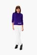 Women - Sailor Woolen Merinos Sweater, Purple front worn view