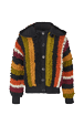 Women Bouclette Wool Jacket Multico crea striped front view