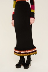 Femme Maille - Jupe longue laine effet bouclette femme, Multico raye crea vue de détail 1