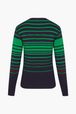 Women - Iconic Rykiel Multicolored Stripes Sweater, Green back view