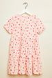 Girls - Heart and Watermelon Print Girl Short Dress, Pink back view