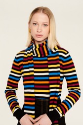 Women Iconic Multicolor Striped Sweater Multico iconic striped details view 6