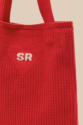 Women - Women Heart Print Crochet Bag, Red details view 1