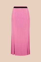 Women - Women Ribbed Knit Long Skirt, Pink front view