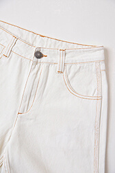 Girls Printed - Girl Straight High Cargo Pants - Bonton x Sonia Rykiel, Cream details view 3