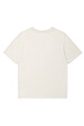 Girls Solid - Printed Cotton Girl Oversized T-shirt - Bonton x Sonia Rykiel, Ecru back view