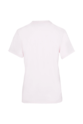 T-shirt en coton citation en strass femme Baby rose vue de dos