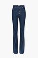 Women - Flare High Waist Jeans, Baby blue front view