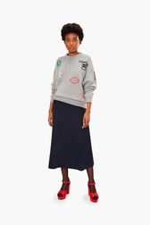 Women - SR Iconic Symbols Sweater, Grey front worn view