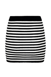 Mini jupe chaussette rayée femme Raye noir/blanc vue de dos