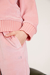 Girls Solid - Velvet Girl Long Sleeve Sweater, Pink details view 4