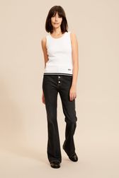 Women - Twisted Knit Tailored Top, White front worn view