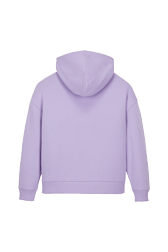 Women Solid - Women Signature Multicolor Hoodie, Lilac back view