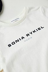 Girls Solid - Sonia Rykiel Logo Girl Long Sleeves T-shirt, Ecru details view 1