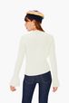 Women - Wool Sweater, White back worn view