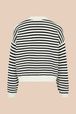 Women Striped Signature Mouth Print Sweater Black/white back view