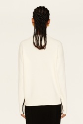 Women Maille - Women May 68 Intarsia Wool Sweater, White back worn view