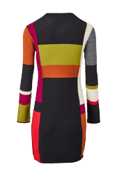 Women Maille - Women Multicolor Alpaca Short Dress, Multico crea back view