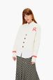 Women - Pink Hearts cardigan, White details view 1