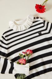 Girls - Girl Sailor Sweater, Black/white details view 1