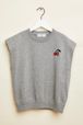 Girls - Ribbed Knit Girl Top, Grey front view
