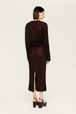 Women Maille - Women Lurex Long Skirt, Black/bronze back worn view