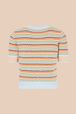 Women - Pastel multicolored stripes short sleeves pullover, Multico back view