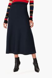 Femme - Jupe mi-longue en maille milano, Noir vue de détail 1