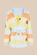 Women - Women Multicolor Pastel Striped Belted Cardigan, Multico front view