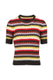 Women Maille - Women Striped Fluffy Sweater, Multico crea front view