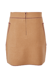Women Maille - Women Double Face Short Skirt, Beige back view