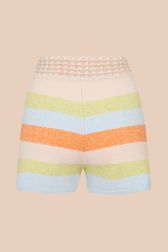 Women - Mesh Shorts with Multicolored Stripes, Multico back view