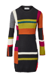 Femme Maille - Robe courte laine alpaga colorblock femme, Multico crea vue de face