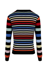Women Long-Sleeved Sweater Multico striped back view