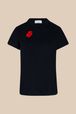 Femme - T-shirt motif fleur logo Sonia Rykiel femme, Noir vue de face