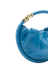 Femme Uni - Sac domino mini en cuir, Bleu de prusse vue de détail 1