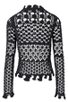 Women Maille - Women Openwork Sweater, Black back view